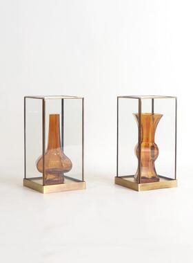 件新中式琉璃花瓶玻璃展示罩摆样隔板装房间断书MC-TY-68房茶室家