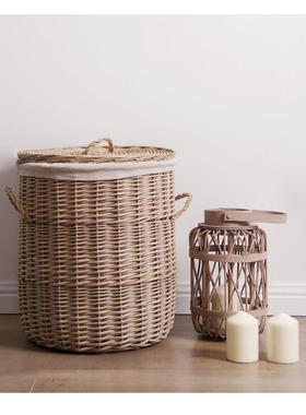 NWB编织筐柳条藤篮有编收纳筐风家用大号盖北欧ins简约脏衣篓脏衣
