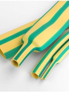 3倍双整彩卷色壁带胶黄绿双含胶黑色色热缩管绝缘SIG加厚热收缩套