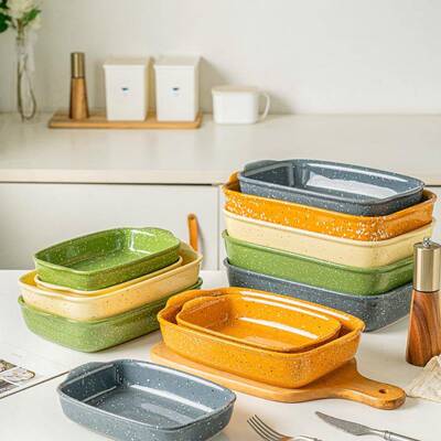 LePantry长方形陶瓷双耳耐高温烤盘烤箱烤碗焗饭微波炉盘