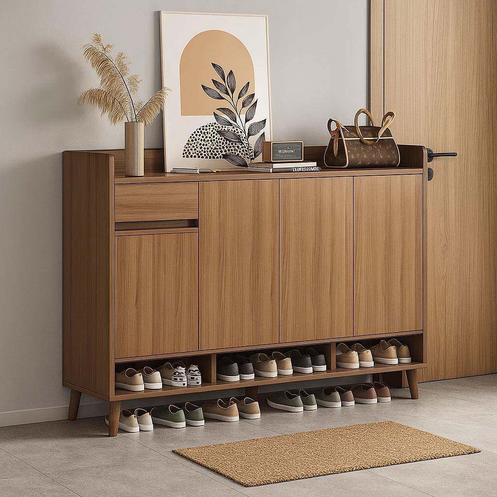 鞋柜家用门口新中式玄关柜一体大容量室内储物柜靠墙好看鞋架