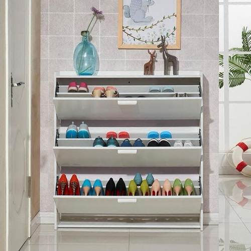 薄YPX白色超翻鞋柜门口家用鞋柜简易组装门口柜斗多功能鞋架门厅