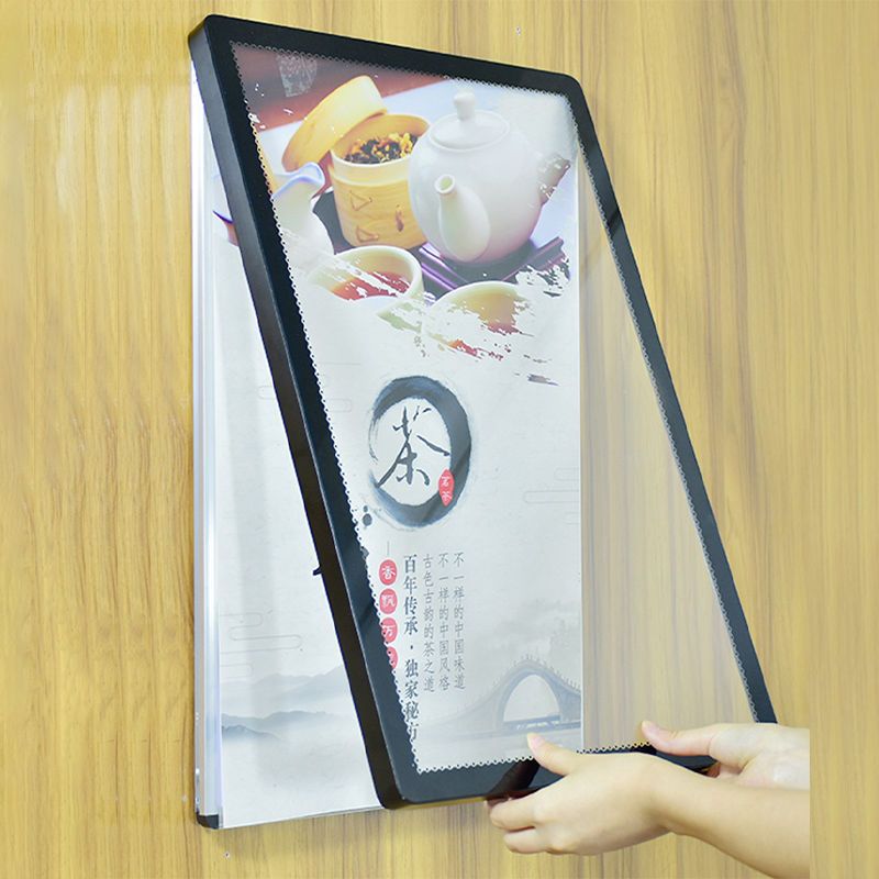 圆角钢化玻璃面板海报框磁吸相框广告传媒电梯框制度框宣传画框
