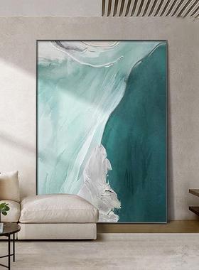 海景装饰画楼落地大画蓝色海浪办景公室挂HS-04210画大气壁沙发背