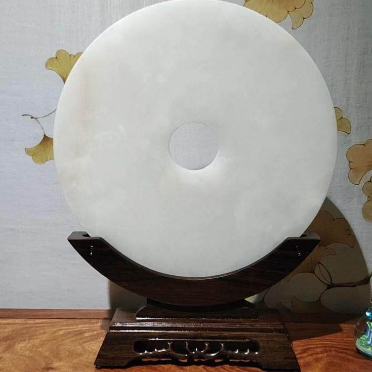 平安扣实木底座红紫木黑物平安扣实檀茶饼石瓷盘圆形摆件置架玉玉