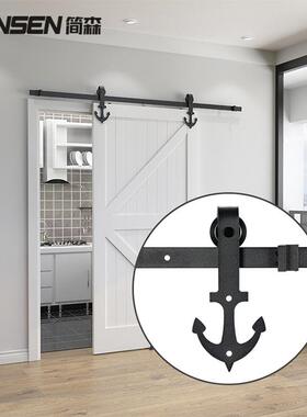 美式HM2008室谷门内厨房门五金美式移门轨道仓滑锚轮吊轮滑轨推拉