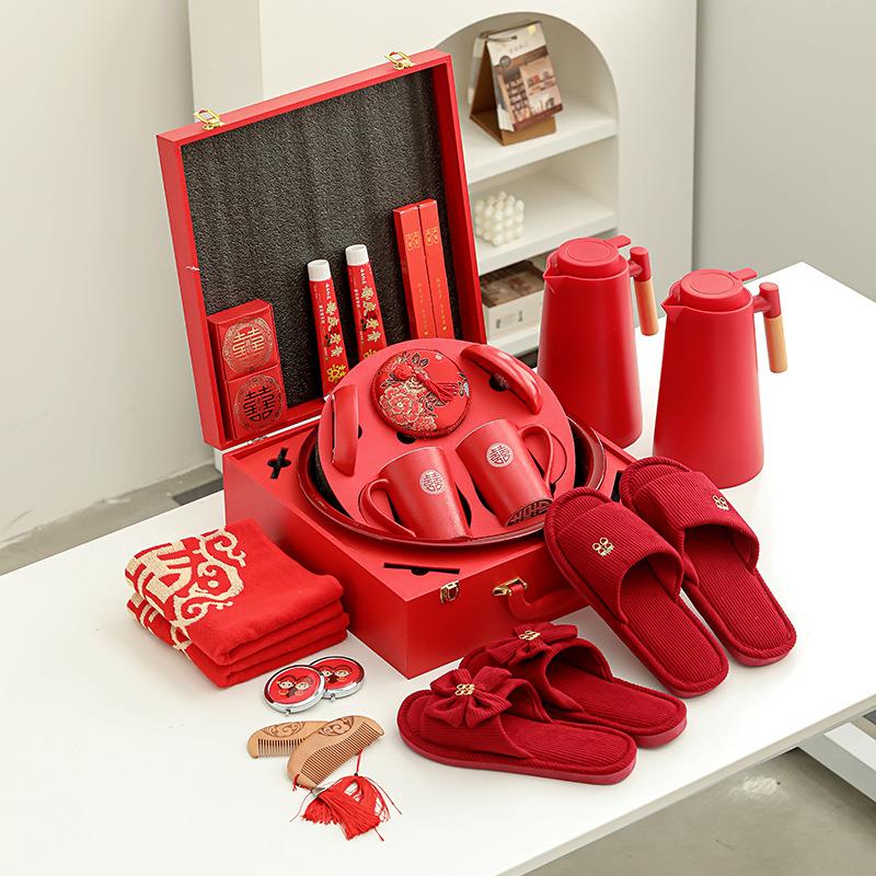 女品方陪嫁套装结婚用大全婚礼喜高档物HQ6688品全陪套婚庆嫁盆妆