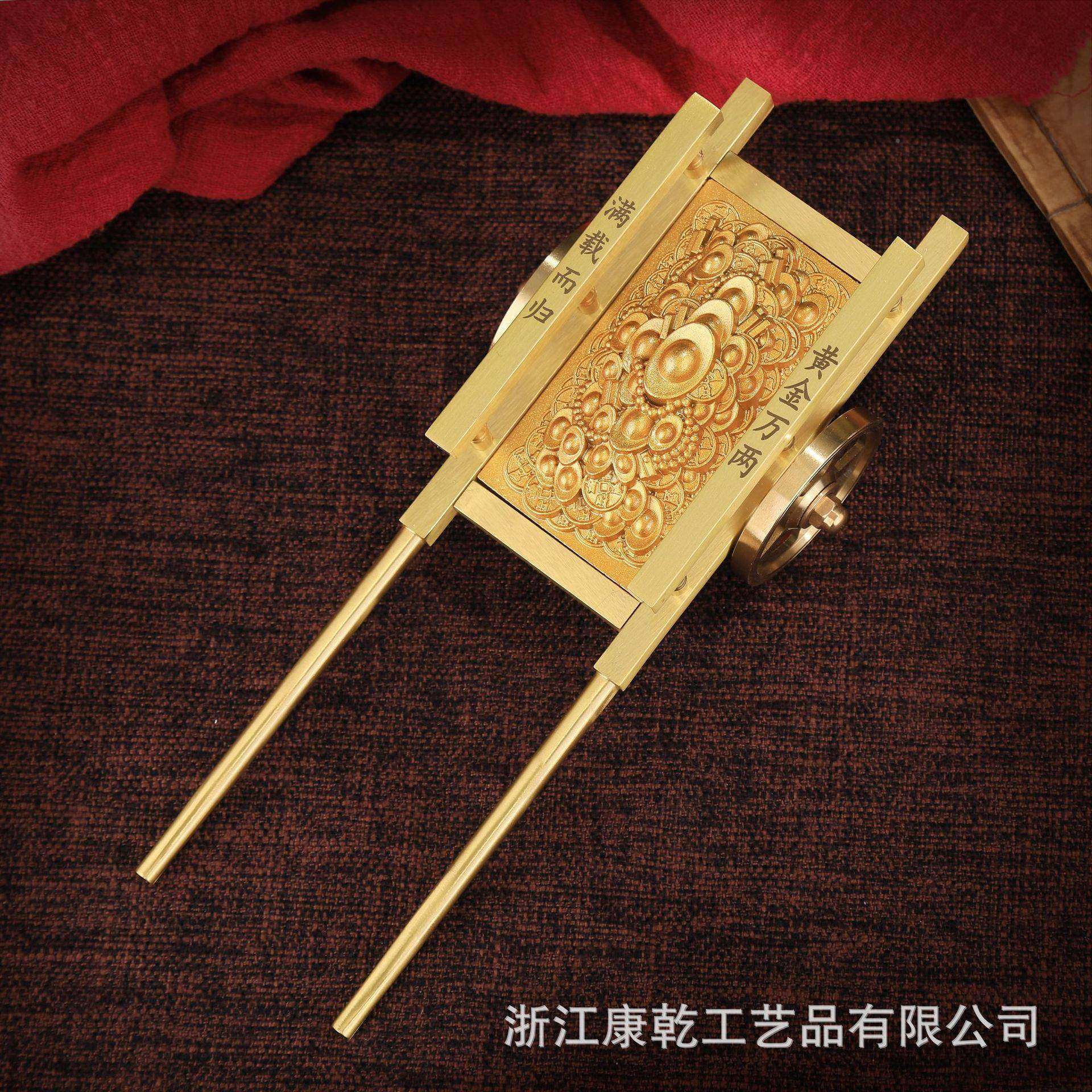 黄铜元板满载而归板车WHJ-9009宝车家居车摆件客厅摆推件