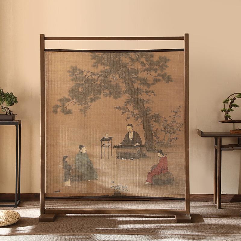 新断中式实木座屏入户摆件遮挡屏风饰隔玄关酒店子办公BYJ-028室