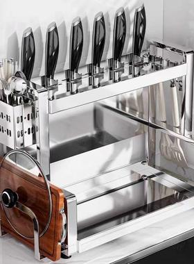 加调厚不锈钢厨房置物架多刀功能CF201110家用料架储物架架多层收