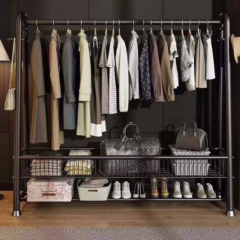 衣架落地卧家用内房间晾挂衣架子移动衣服收纳室架简易可XPC衣帽