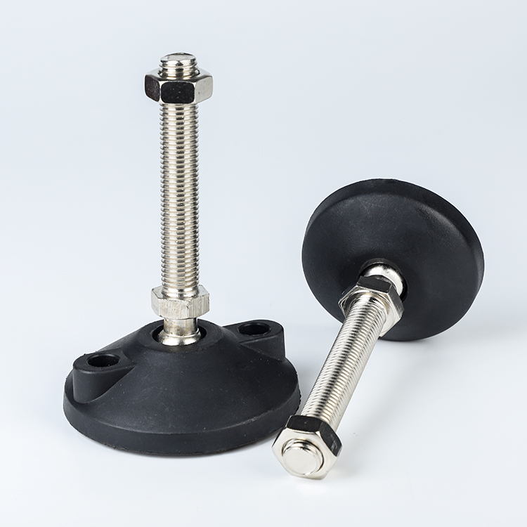 尼龙固定脚杯黑色镀锌脚杯D30 40 50 60 80 -M8 M10 M12 M16-L50