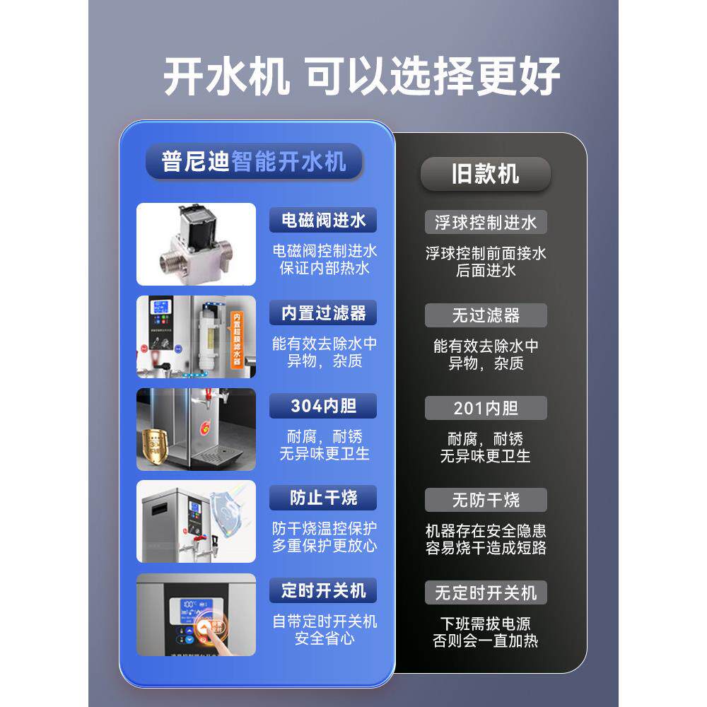 普尼迪冷热双温155全自动步进式开水器电5奶茶L店饭店双热开4水机