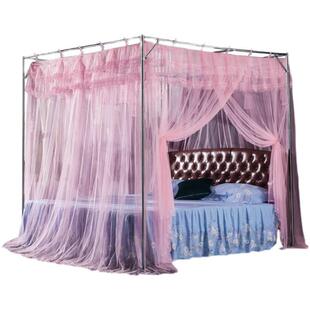 蚊帐压脚不锈钢免安装 1.8m1.5床家用 吊带侧加密可绑订做开老式