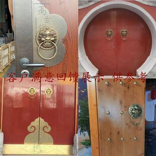 仿古中式黄铜大门拉环麒麟虎头农村狮子门环把手装饰兽院门头古铜