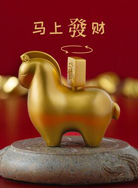 马上发办礼财年摆件有钱生肖马公室桌面装饰品工位解压品新tyt202