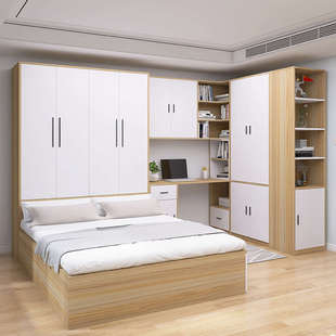 榻榻米床衣柜一体带书桌组合米套装踏踏儿童房书柜小户型靠墙卧室