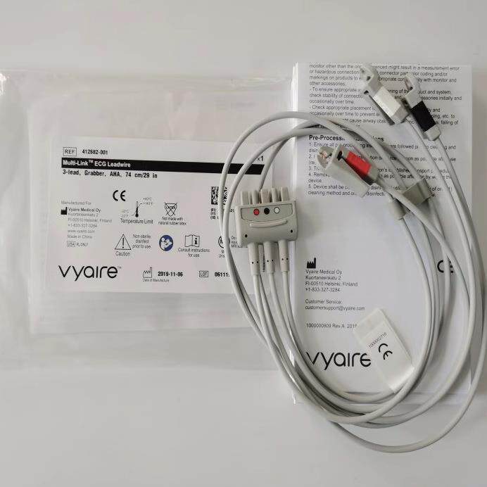 GE心电监护仪SOLAR8000三导联夹式导联线成人74CM货号412682-001