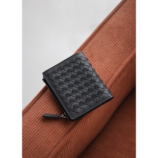 真皮男士小钱包头层牛皮编织薄款大容量多卡位驾驶证短款皮夹钱夹