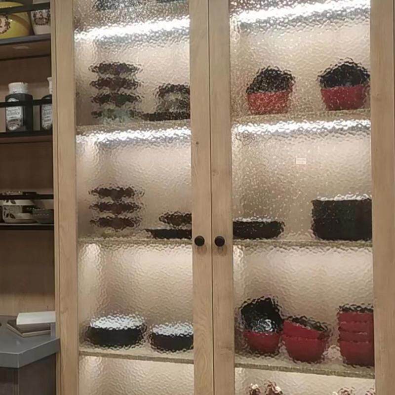 水纹波纹超普白艺术石头玄关玻璃钢化纹定制门窗立体客厅隔断屏风