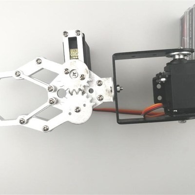 全铝合金二2自由度机械手爪金属机械手臂夹持器MG995/996舵机支架