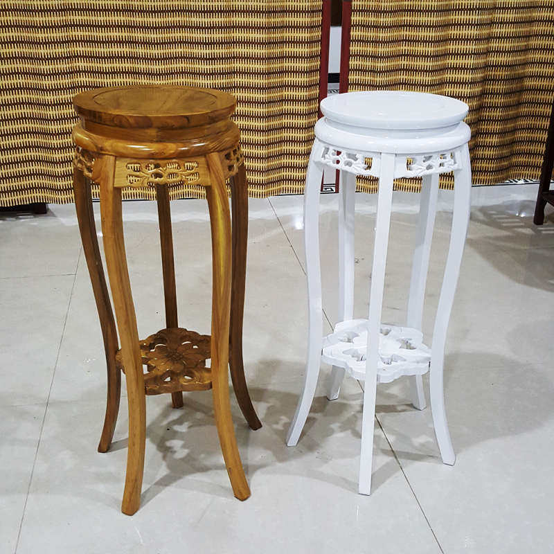 绿箩花架客厅实木地面阳台木质吊兰室内简约现代转角绿萝单个中式