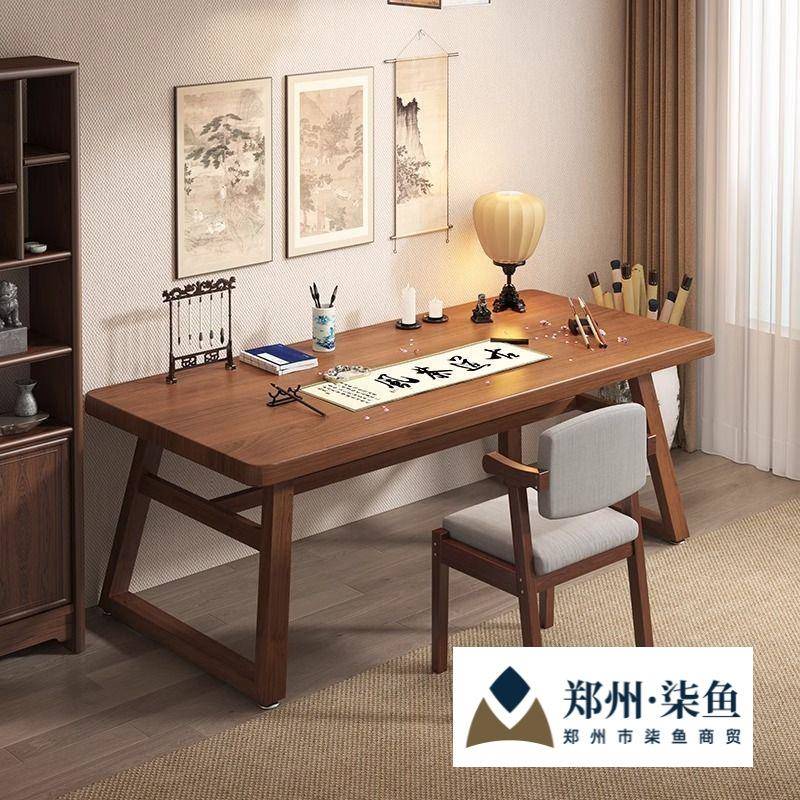 国学桌书法桌新中式毛笔书画桌办公桌电脑桌工作台家用书房写字桌