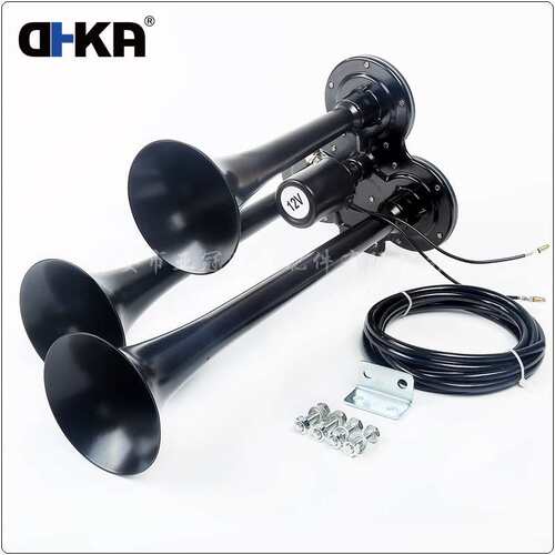 DHKA亚冠-AS033LAB现货 三管卡车货车气喇叭135dB 12V电控气喇叭
