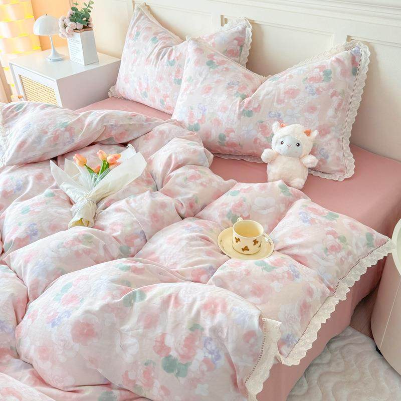 A类韩式公主风全棉水洗棉四件套小清新花边田园风被套床单三件套,鲜花速递/花卉仿真/绿植园艺,割草机/草坪机,淘宝优惠券,粉丝福利购,淘宝优惠卷