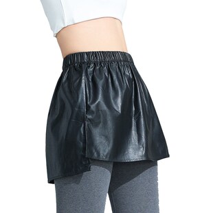 小屁帘女搭配卫衣打底神器假下摆秋冬季叠穿遮胯皮质裙内搭半身裙