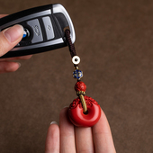 福一方天然朱砂貔貅平安扣汽车钥匙扣挂件男女本命年平安挂坠礼物