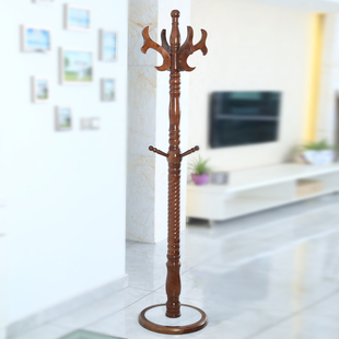 实木衣帽架欧式家用酒店客房卧室客厅落地创意大理石底盘挂衣架子
