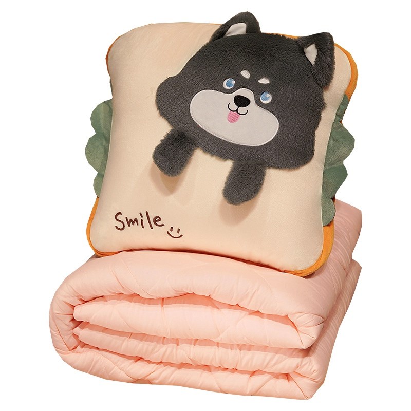 吐司面包抱枕被子两用午休靠枕办公室午睡枕头空调毯子二合一车载