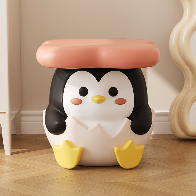 可爱企鹅换鞋凳客厅沙发旁落地摆件电视柜装饰创意生日礼物乔迁