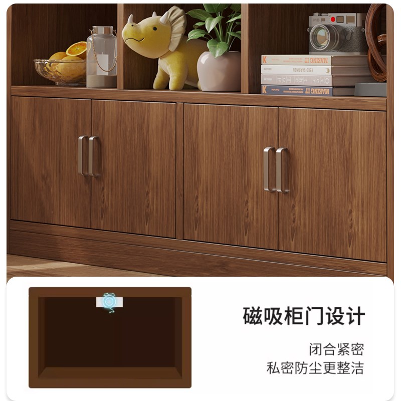 实木书柜落地书架置物架自由组合靠墙展示柜学生家用多层收纳柜子