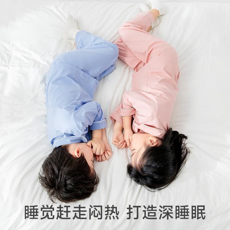 儿童家居服套装春秋季男童女童中大童空调服长袖长裤开衫纯棉睡衣
