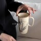 岸梵大容量陶瓷杯美式 田园风咖啡杯复古花卉马克杯家用杯喝水杯子