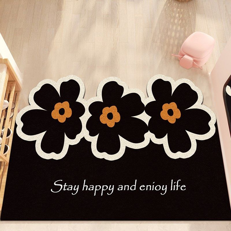 小清新花朵丝圈地垫入户门垫pvc可裁剪进户门脚垫家用玄关防滑垫,居家布艺,入户地垫,淘宝优惠券,粉丝福利购,淘宝优惠卷