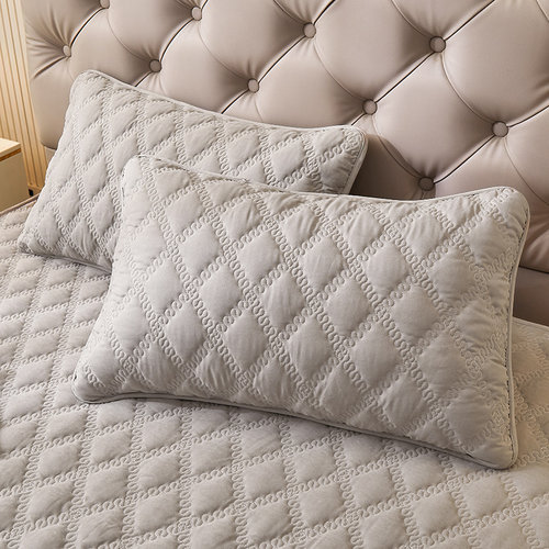 一对装 纯棉防螨虫夹棉绗缝枕套48X74cm两只枕芯套单人枕头内胆套