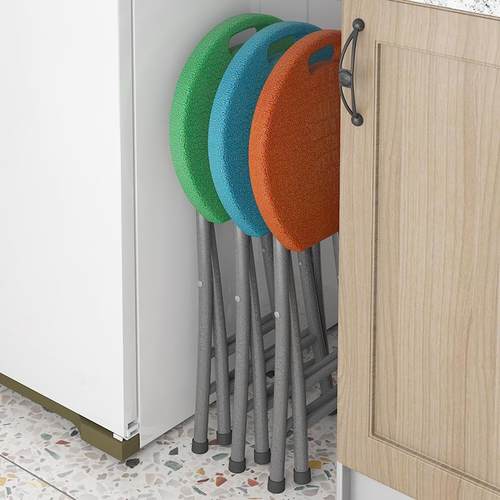 小型折叠椅加厚塑料折叠凳子家用餐凳成人高圆凳简约户外便携客厅