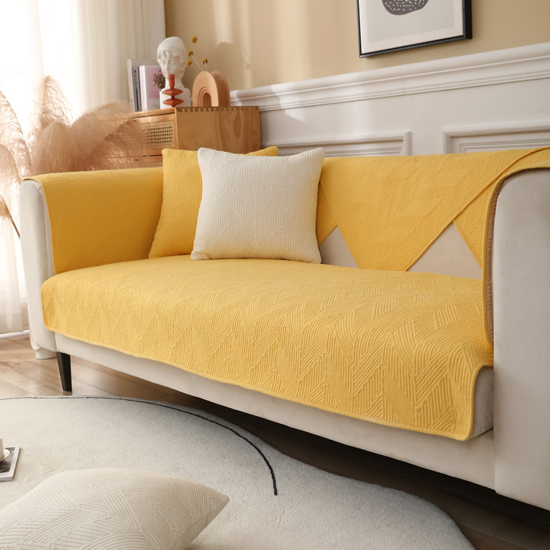 纯棉沙发垫北欧防滑布艺四季通用全包万能套罩巾皮实木靠背坐垫子