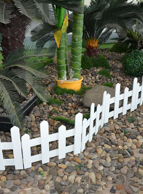 白色木质围栏高20cm25cm30cm高低圆头尖头栏栅礼品区装饰摆件护栏