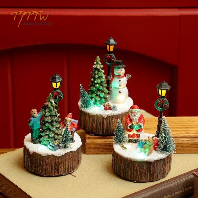 耶诞节装饰发光路灯儿童小礼物家居饰品卧室餐桌氛围橱窗装饰摆饰