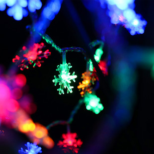 led新款雪花小彩灯闪灯串灯电池款单个手工家用装饰串挂墙上创意