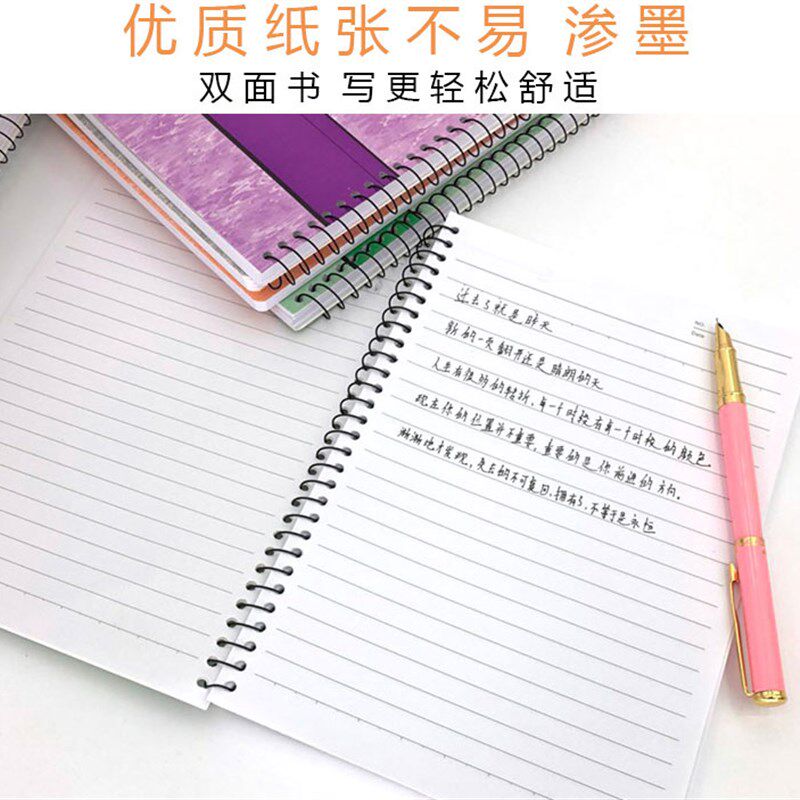 南墩上翻活页a4螺旋迷你竖翻a5线圈本b5笔记本侧翻加厚大号日记本