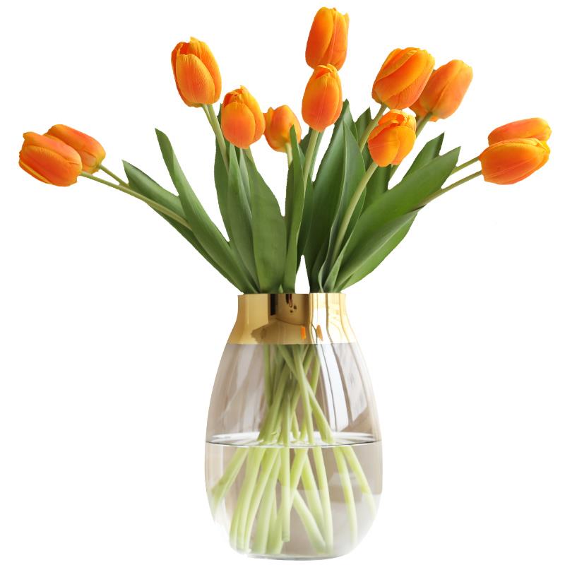 ns北欧花档手感保湿郁金香真花束假i客厅餐AL-1475桌装饰品干花摆