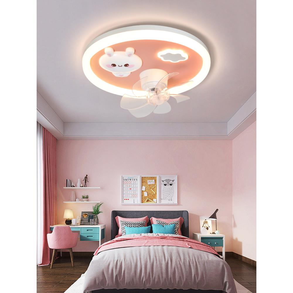 卧摇扇头风灯儿童房2025新QXR款男孩女孩房卡通吸顶带风扇室灯灯