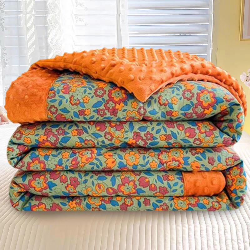 春秋季3D豆豆绒被用JTP子保暖四季被通空调可机洗水洗针织棉大豆