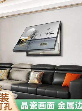 电表箱装画画新中式挂钟免打 孔挡配电箱现代DX-2001轻遮饰奢电子