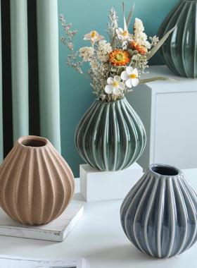 花瓶装单饰品斯堪的EWB纳维亚简现代餐桌客家居创陶瓷装饰意干花